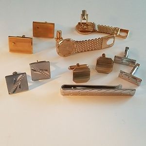 Cuff Link Lot Sterling Silver Swank Simmons Gold T